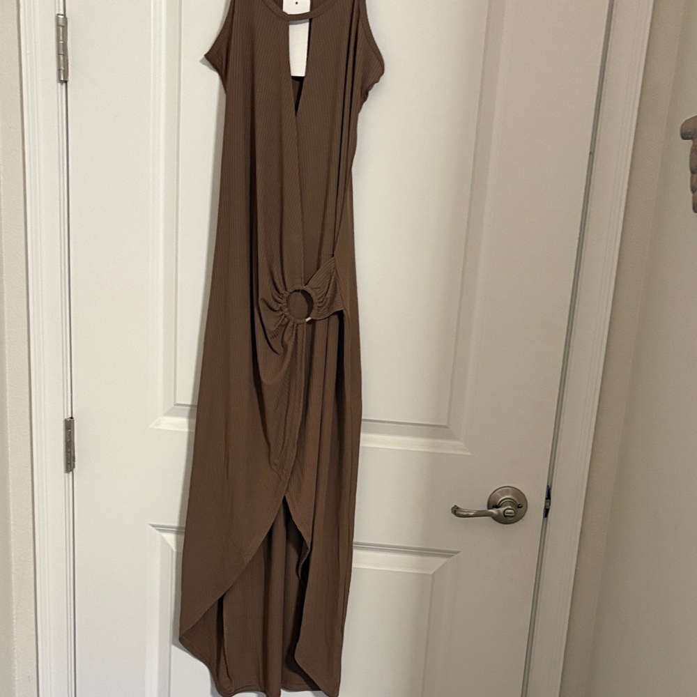 Women’s Brown Knot-Front Maxi Dress